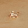 Moda Europea y Americana Acero Inoxidable Full Diamante Super Brillante Zircón Clip para Oreja Multicapa Serpiente Personalizado Lujo Ligero Clip para Oreja Joyería