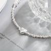 Collar de plata rota con diseño de nicho de lujo ligero y perla, nueva y popular cadena de clavícula femenina de alta calidad 2023