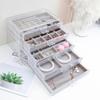 Caja de Almacenamiento para Exhibición de Joyería, Aretes, Aretes, Collares, Anillos, Cajones, Bandejas de Terciopelo para Relojes, Joyeros, Transfronterizo