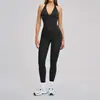 Conjunto de Fitness Deportivo al Aire Libre Europeo y Americano de Primavera, Conjunto de Yoga Ajustado de Tela Cepillada, Conjunto de Yoga con Cuello Halter Espalda Hermosa 4201