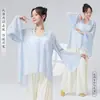 Ropa de Práctica de Danza Clásica para Mujer, Estilo Nuevo con Mangas de Campana, Cuello Alto, Adornos Florales, Cubre-traje de Corte Holgado, Traje de Danza Etéreo de Estilo Antiguo Mejorado