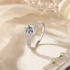 Anillo Tonglin Clásico Más Vendido Transfronterizo de Seis Garras Moissanita de 1 Quilate Plata de Ley 925 Para Mujer Lujo Ligero Anillo de Compromiso Propuesta