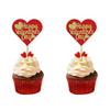 Feliz día de San Valentín, tarjeta de pastel de amor de doble capa, inserción romántica, decoración de confesión Qixi, accesorios, decoración de pastel de fiesta