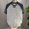 Camiseta de manga corta de verano para hombre, nueva y moderna, con bloques de color y diseño tie-dye, popular en línea