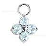 Binks F136 Liga de Titânio Trevo de Quatro Folhas Zircônia Brinco Stud Pingente Acessórios DIY Brinco Stud Colar Piercing Joias