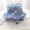Nuevo Sombrero de Pescador Delgado para Niños Primavera y Verano Estilo Coreano Estampado de Dibujos Animados Sombrero de Sol de Ala Ancha Todo Fósforo para Niños Grandes