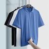 [entrega rápida] polo masculina de manga curta casual com lapela camiseta verão manga curta solta elástica respirável top