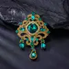 Broche Estilo Palacio de Lujo Accesible Retro Europeo y Americano Colgante Personalizado Creativo de Cristal de Vidrio Accesorios para Solapa de Traje