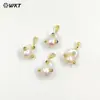 WT-MP138 Forma Irregular Natural Color Perla Barroca Zirconia Incrustada Pendientes Collar Colgante Pequeño
