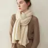 Bufanda de punto 100% cachemira pura para mujer, cálida y resistente al frío, simple y versátil, adecuada para actividades al aire libre y ciclismo, bufanda de color liso