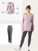 Roupa de Fitness Yoga Tamanho Grande Outono Inverno Slim Fit Cobrindo Glúteos e Virilha Emagrecimento com Capuz Corrida Esportes Pilates Traje de Secagem Rápida