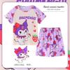 Comércio exterior pijamas infantis verão manga curta shorts menino fino médio e grandes crianças estilo princesa feminina desenho animado roupa de casa atacado