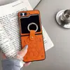 Oso Bizcocho Adecuado para Teléfono Móvil Samsung Zflip5 Carcasa Anticaídas arriba y abajo Plegable Flip3 Dibujo Animado Elegante Modelo Popular