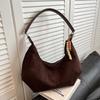 Bolsa de Mano Retro Tipo Bollo Transfronteriza Otoño e Invierno 2026 Bolso de Mano Simple de Gamuza Moda Casual Versátil Hombro Axila Bolso de Mujer