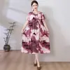 Vestido ligero de algodón y seda talla grande 100 kg vestido de verano para madres, vestido largo casual de corte holgado para mujer hecho de rayón