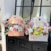 Caixa de Presente para Embalagem de Flores do Dia dos Professores, Arranjo Floral, Bolsa Tote para Arranjo Floral, Cesta de Flores de Papel para Segurar na Mão, Fornecimento Transfronteiriço, Caixa de Flores para Segurar na Mão