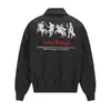 Chaqueta de aviador bordada de caballo de guerra de la calle americana para primavera y otoño para niños, marca de moda de alta calle holgada, chaqueta casual versátil para parejas