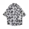 Camisa Floral Hawaiana para Niños Verano Delgado Estilo Hong Kong Ins Marca de Moda Casual de Moda Top de Media Manga
