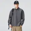 Ropa para Hombre Fengshe / Nuevo Estilo Primavera y Otoño 2026 Camisa Polo de Manga Larga con Cuello Solapa Sudadera Camiseta Sudadera Gruesa para Hombre