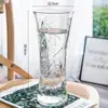 Jarrón de cristal en forma de cono, estilo ins nórdico, jarrón transparente grande y simple para bambú hidropónico, decoración de arreglo floral de escritorio y sala de estar