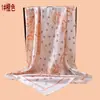 Novo Estilo Lenço Quadrado Feminino 90cm Cetim Estampa Paisley Cereja, Lenço de Cabeça Proteção Solar, Lenço de Seda, Atacado