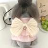 Roupas para Pets Verão Finas Respiráveis Fluido Gaze Saia Princesa Teddy Bichon Cachorro e Gato Passeio Tração
