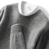 Tricô 100% Caxemira Tricô Gola Redonda Outono e Inverno Novo Suéter Masculino Solto Cor Lisa Casual Tricô Camisa Base