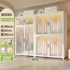 Armario de Acero Hogar Dormitorio Ropa Colcha Gabinete de Almacenamiento Armario de Pie para Niños Habitación de Alquiler Almacenamiento a Prueba de Polvo Perchero