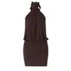 Roupas Femininas Estilo Europeu Transfronteiriço 2026 Novidades de Verão Sem Mangas Decote Halter Costas Abertas Justo Bodycon Que Marca o Quadril Vestido