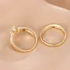 Explosiones deseo anillo de ojo de caballo europeo y americano circón bañado en plata calidad oro 18K anillo de dos piezas Factory venta directa al por mayor