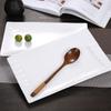 Plato Qin Cerámico Largo Cuadrado Huiyouda Plato de Cena Hogar Postre Creativo Estilo Coreano Plato Japonés Plato para Verduras al Vapor Plato para Dumplings Sushi