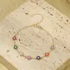 Pulsera de Flor Color Dopamina de Plata S925 para Mujer, Joyería de Exportación Versátil Estilo Ins de Verano bajo el Árbol de Banyan