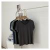 Camiseta de manga corta básica de seda de hielo, cobre y amoníaco, fresca, para mujer, de verano, holgada, estilo coreano, versátil, cuello redondo, con máscara, top de media manga