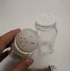 Botella Cuadrada de Vidrio Personalizada al por Mayor de 120ml Suministros de Cocina Botella para Condimentos Botella con Atomizador de Pimienta con Varias Tapas de Aluminio
