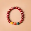 Pulseras de Sándalo Sangre Nueva al por Mayor, Pulseras de Cuentas Budistas de Sándalo Rojo Hoja Pequeña, Accesorios de Pulseras de Cuentas de Oración Estilo Masculino de Material Viejo