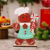 Decoraciones Navideñas Nuevas Transfronterizas Pareja Hombre de Jengibre Hombre de Galleta de Navidad Adornos de Escritorio Navideño Adornos de Madera Navideños