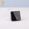 Embalagem Quadrada para Maquiagem com Espelho, Interior Redondo, Design Flip-Top, Caixa Simples Preta Monocromática para Sombra, Estojo Plástico Vazio