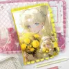 Planificador con Hebilla Magnética A5 Chica de Encaje Nueva Página de Color Cuaderno Rayado Cuaderno de PU Cuaderno de Cuero Hermoso Anime