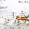 Tetera creativa de cerámica con forma de flor, tetera creativa de cerámica dorada, juego de tetera de cristal, estufa de té para mantener caliente, tetera de lujo ligero estilo japonés