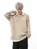 MTLCLOTHES ropa de hombre invierno nuevo diseño coreano de solapa de dos piezas falsas a juego de colores solapa suéter suave ceroso