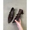 Primer Encuentro Temporada Retro Francés Punta Fina Tacón Grueso Corte Bajo Zapatos de Salón Versátiles para Viajar al Trabajo Mujer Correa Única Mary Jane Tacones Altos