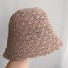 Sombrero de cuenca ligero de algodón y lino, sombrero para el sol transpirable, sombrero de pescador artístico femenino versátil que hace que el rostro se vea pequeño, sombrero para el sol tejido
