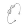 Pulsera sencilla de estilo coreano con explosiones transfronterizas, pulsera de aleación con apertura de diamantes de 8 palabras, suministro de joyería al por mayor para mujeres