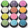 Cross-border venda quente 0,2 mm + 1 mm lantejoulas gradiente cor terno glitter glitter glitter pó unha polonês gel material atacado