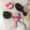 Peine de airbag rosa y negro y2g peine de masaje DIY lindo para el hogar peine de airbag con lazo portátil