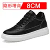 Novos Sapatos Masculinos de Verão Invisíveis para Aumentar a Altura 10CM Sapatos Casuais de Transporte Respiráveis Sapatos Masculinos para Aumentar a Altura 8 Sapatos Brancos Pequenos Sapatos de Plataforma 6
