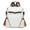 Mochila de Couro PU Estilo Novo 2025 para Mulheres, Versão Coreana Fashion e Tendência, Bolsa Feminina Estampada Versátil e Estilosa, Mochila Escolar para Estudantes de Grande Capacidade
