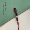 Chaveiro de carro trançado à mão cordão semiacabado acessórios diy corrente de celular pingente pingente de jade corda curto