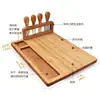 Tabla de Queso de Bambú Juego de Cuatro Piezas, Juego de Cuatro Piezas de Cuchillos para Queso, Tabla para Pan, Tabla de Cortar, Tabla de Cortar de Bambú para Cocina