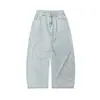 Jeans Anchos de Pierna Ancha con Caída, Corte Curvo, Resistentes a la Decoloración, Cómodos, de Lyocell, Serie Minimalista 26Ss para Hombres y Mujeres